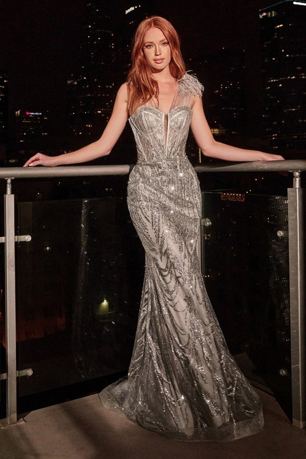 Aurora Sparkle Gown | Regal Bustier Sequin Dress