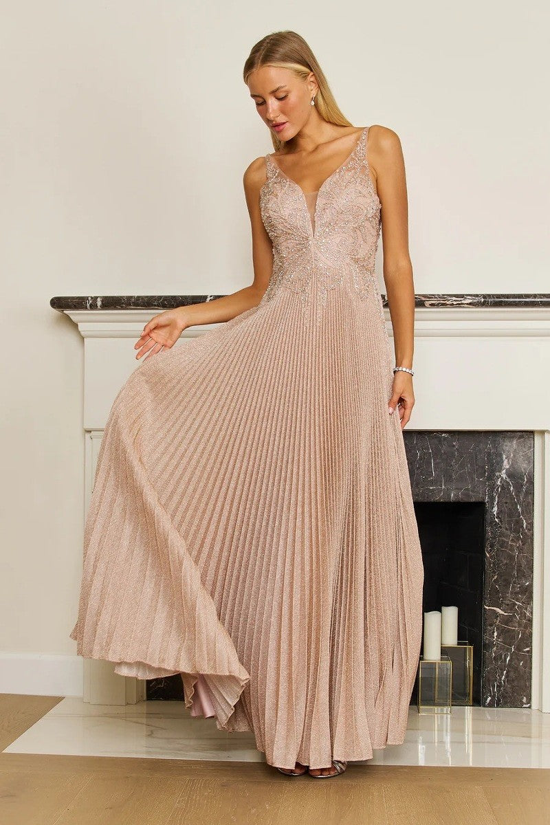 Rose Gold Butterfly Dress | Elegant & Shimmering Design