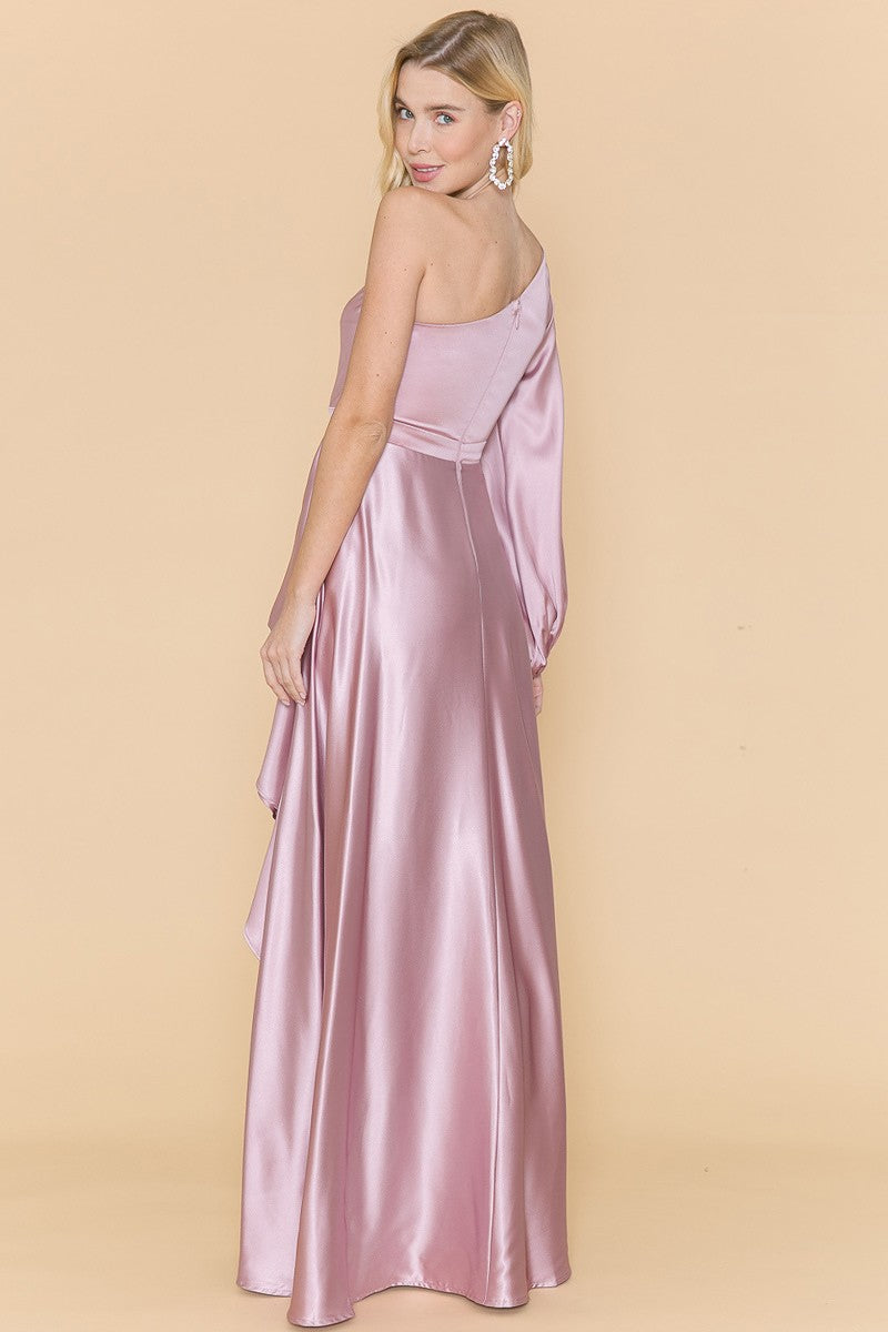 SATIN MAUVE WEDDING OR BALL ONLINE DRESS | FecoDiFiori