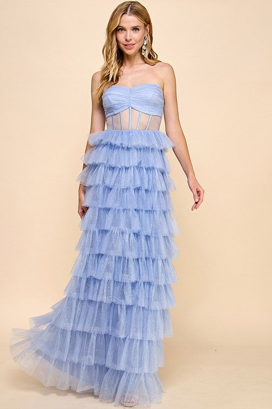 Rufle Sparkle Gown