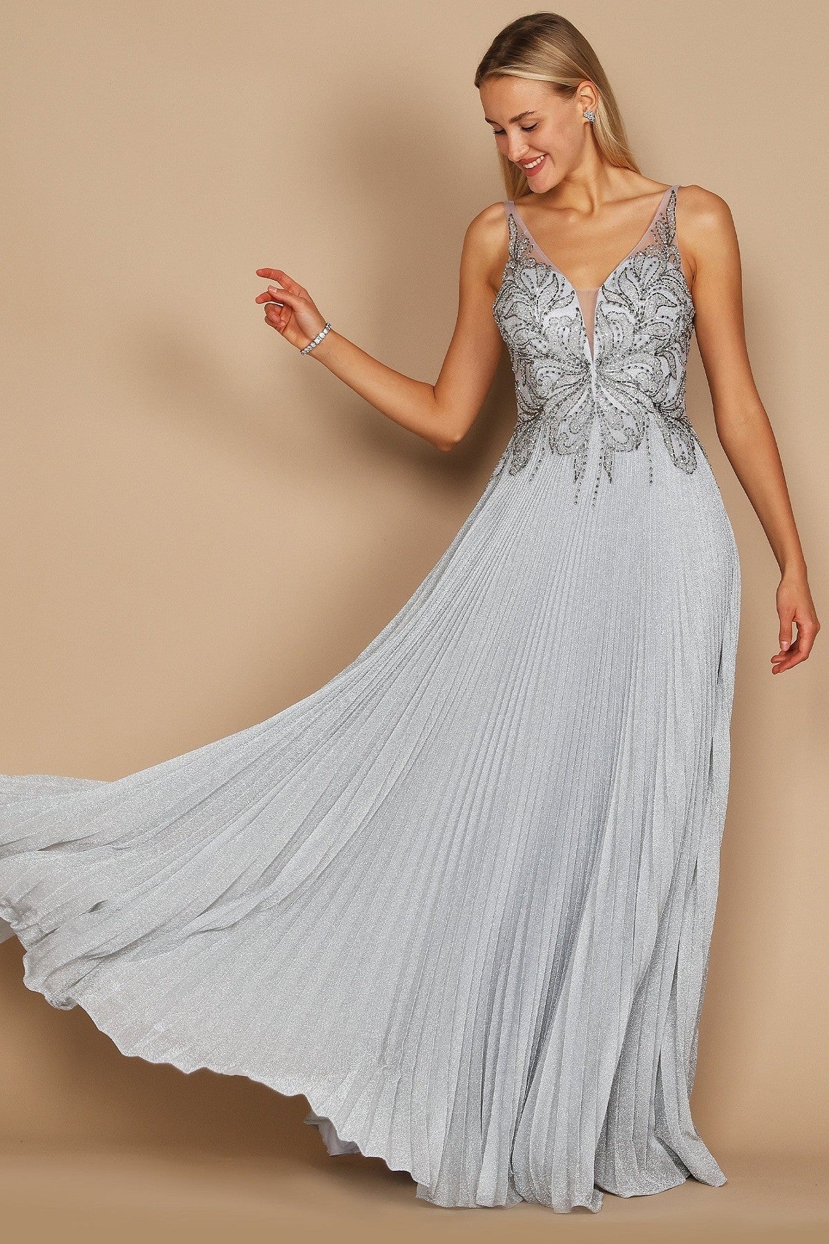 Rose Gold Butterfly Dress | Elegant & Shimmering Design
